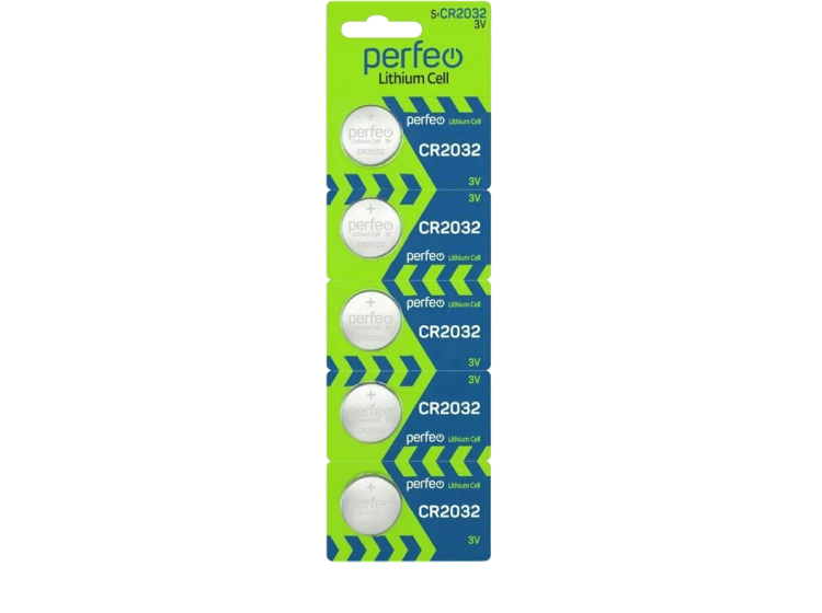 Эл.питания Perfeo CR2032 Lithium Cell (5 штук на блистере)